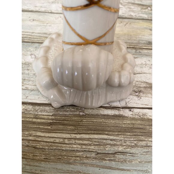 Lenox Porcelain Lighthouse Figurine with 24k Gold Trim | Ivory Coastal Miniature - Picture 6 of 10